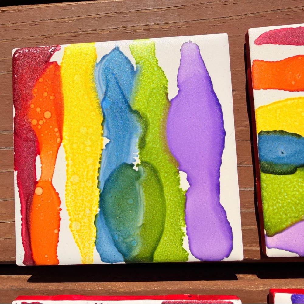 Colorful Abstract Coasters Set - Picture 6 of 9
